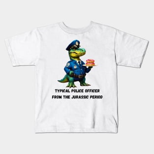 Donut Loving Dino Cop Kids T-Shirt